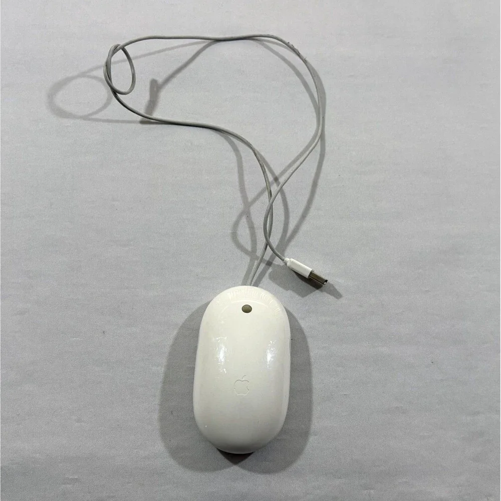 Genuine Apple USB Wired Optical Mighty Mouse Model A1152 White Tested Works